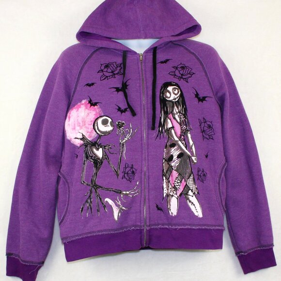 Disney Nightmare Before Christmas Full Zip Hoodie Womens Medium - Picture 1 of 7